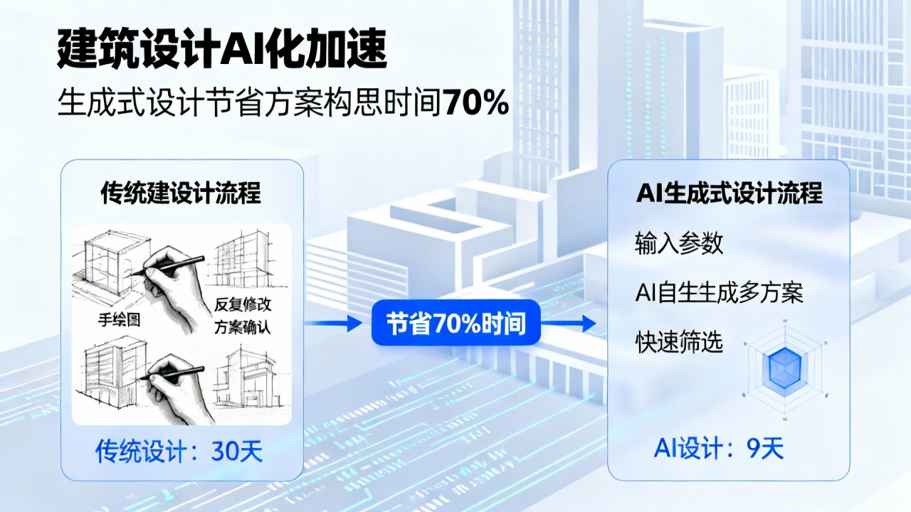 建筑设计AI化加速：生成式设计节省方案构思时间70%