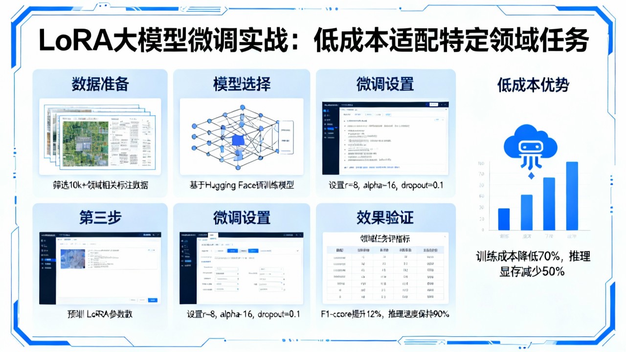 LoRA大模型微调实战：低成本适配特定领域任务